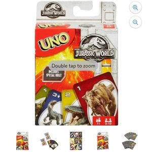 UNO Jurassic World Theme Card Game for 2-10 Players Ages 7Y+